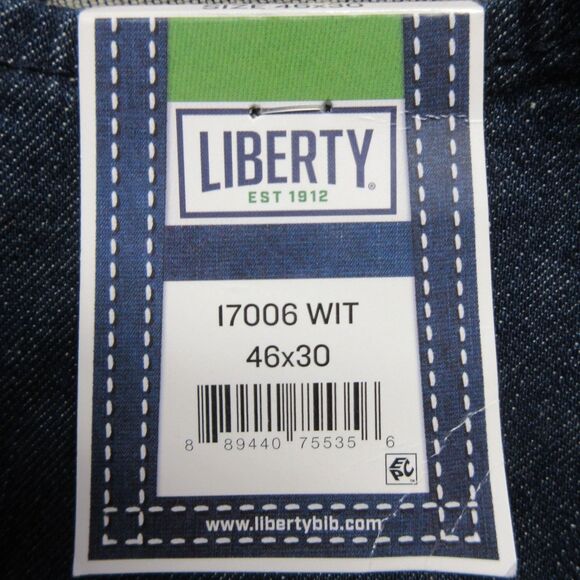 LIBERTY Flex Bib Jean Overalls Sz 46x30 Relaxed Fit 17006 Blue Stretch Denim NWT - Picture 5 of 14